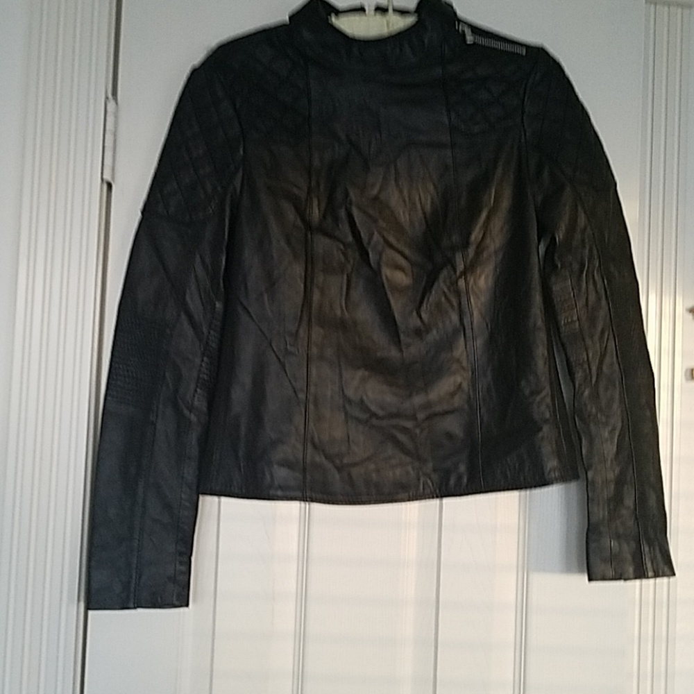 Leather motorcycle jacket